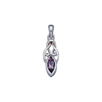 Celtic with Marquise Gemstone Silver Pendant TP856 - Jewelry